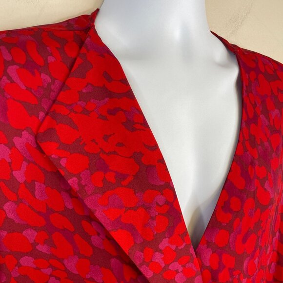 Gibson Latimer Statement Top Womens 2X 22 Red Satin Romantic Hot Date Night - Picture 6 of 11